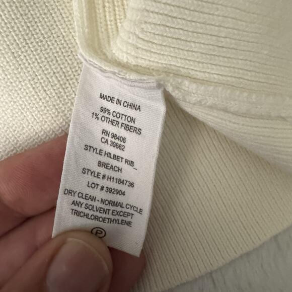 Theory Large Cream Crew Neck Sweater Men’s - Picture 5 of 5